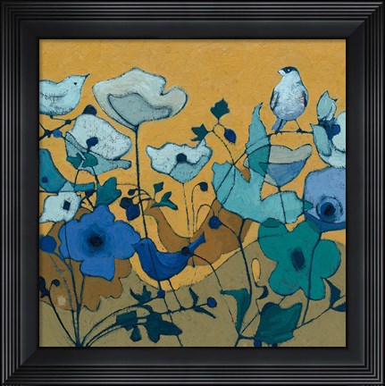 Framed Birdy Birdy Royal Blue Print
