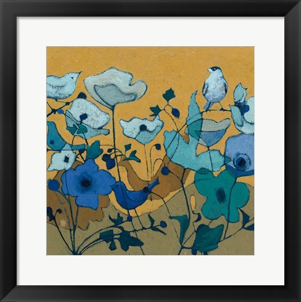 Framed Birdy Birdy Royal Blue Print