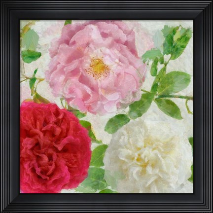 Framed Peonies and Roses III Print