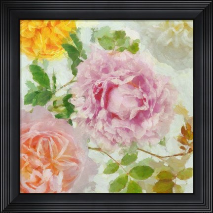 Framed Peonies and Roses IV Print
