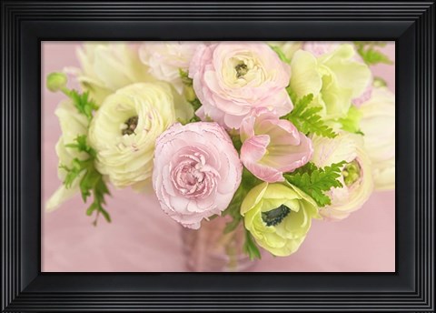 Framed Pink and Lime Spring Bouquet I Print