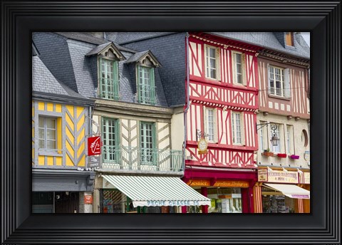 Framed Timber Framed Shops Print