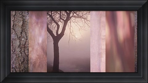 Framed Pink Tree Collage Print