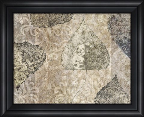 Framed Autumn Leaves Birch Print