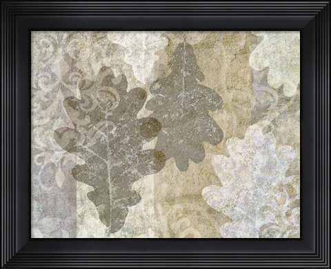 Framed Autumn Leaves Oak Print