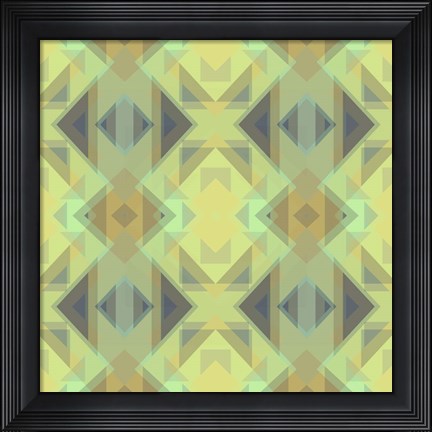 Framed Ethnic Pattern Lemon Yellow Print