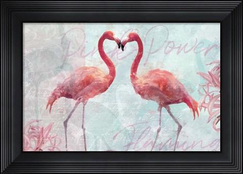 Framed Flamingo Power Print