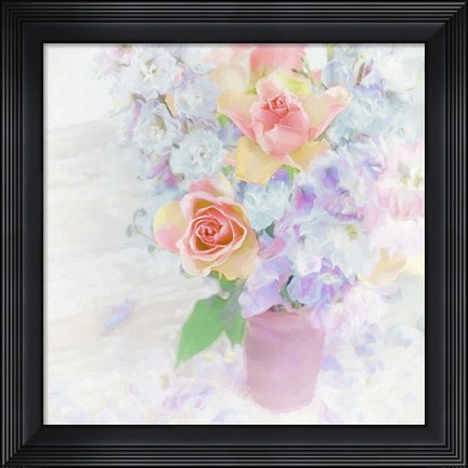 Framed Larkspur and Roses Print