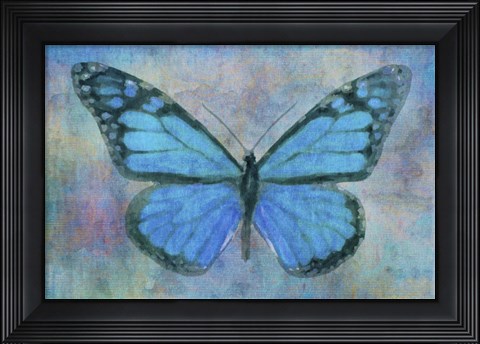 Framed Blue Butterfly Watercolor Print