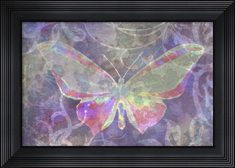 Framed Purple Pink Butterfly Watercolor Print