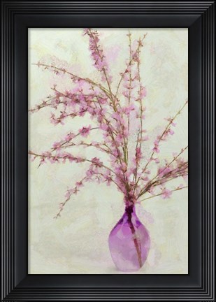 Framed Pink Broom in Glass Print