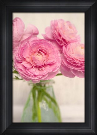 Framed Pink Buttercups in Glass I Print