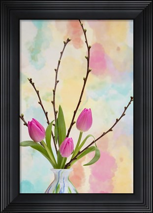 Framed Tulips and Aquarel II Print