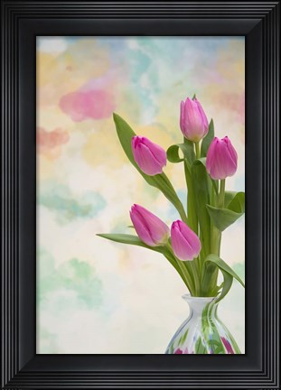 Framed Tulips and Aquarel Print