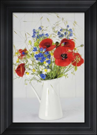 Framed Jug with Wildflowers Print