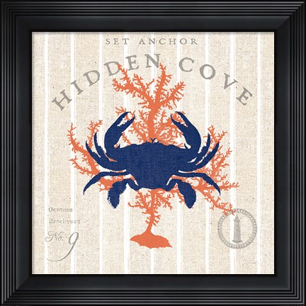Framed Island Findings II Crab Print