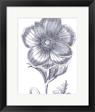 Framed Belle Fleur II Light Crop Print