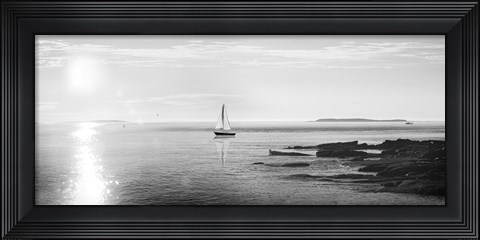 Framed Evening Sail Black and White Print
