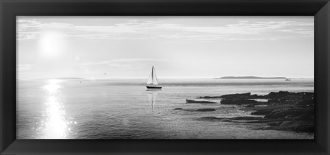 Framed Evening Sail Black and White Print