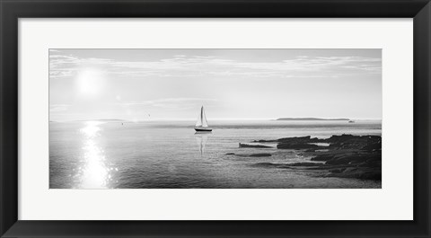 Framed Evening Sail Black and White Print