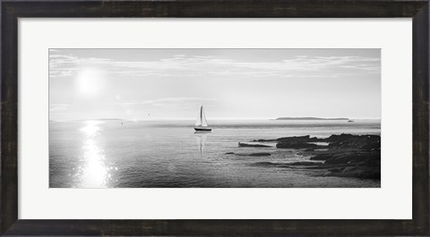 Framed Evening Sail Black and White Print