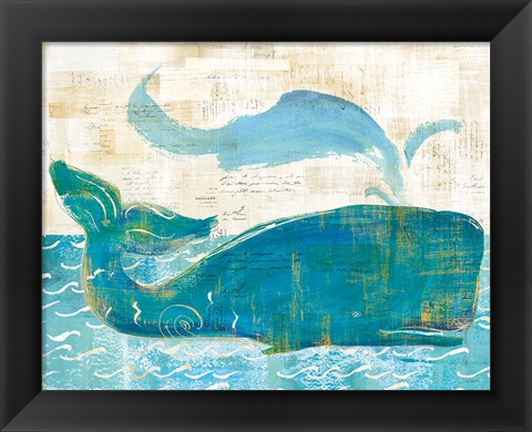 Framed On the Waves I Whale Spray Print