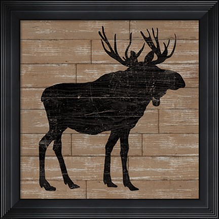 Framed Lake Lodge I Brown no Words Print
