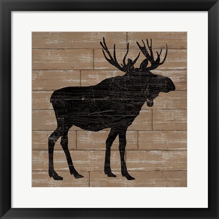 Framed Lake Lodge I Brown no Words Print