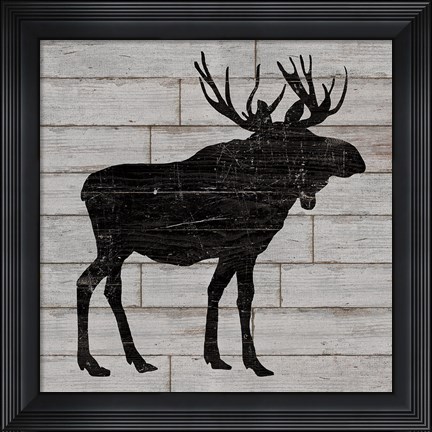 Framed Lake Lodge I Grey no Words Print