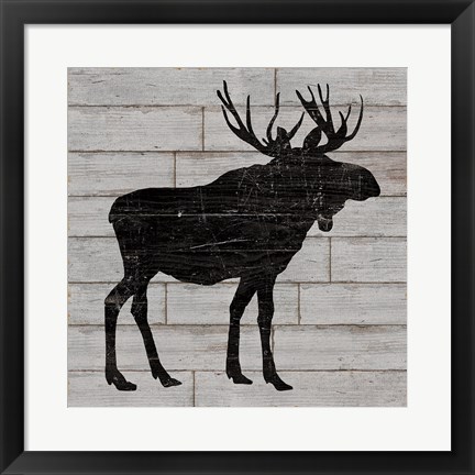 Framed Lake Lodge I Grey no Words Print