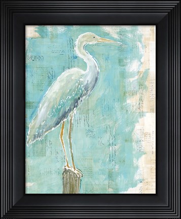 Framed Coastal Egret I Print