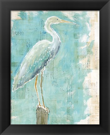 Framed Coastal Egret I Print