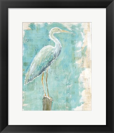 Framed Coastal Egret I Print