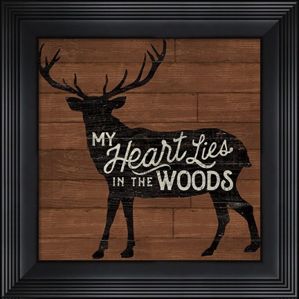 Framed Lake Lodge II on Walnut Print