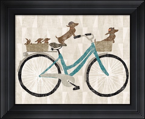 Framed Doxie Ride ver II Print