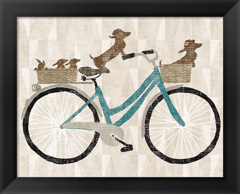 Framed Doxie Ride ver II Print