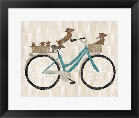 Framed Doxie Ride ver II Print