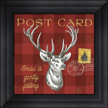 Framed Winter Reindeer VI Print