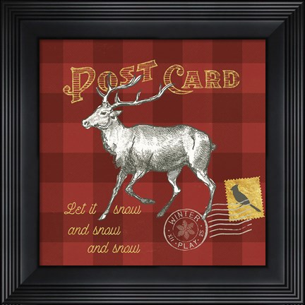 Framed Winter Reindeer IX Print