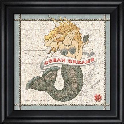 Framed Drift Away Mermaid Print