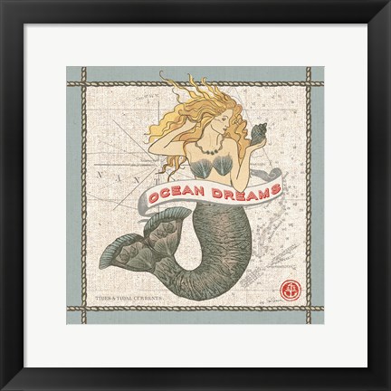 Framed Drift Away Mermaid Print