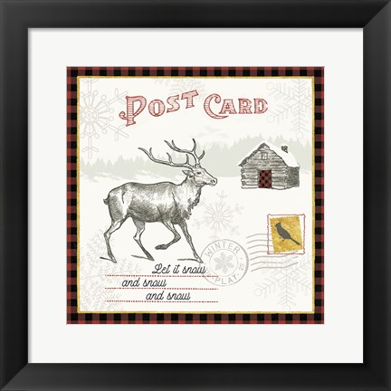 Framed Winter Reindeer V Print