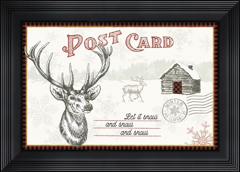 Framed Winter Reindeer I Print