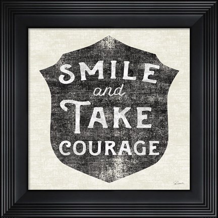 Framed Take Courage Black Print