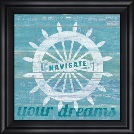 Framed Drift Captains Wheel Print