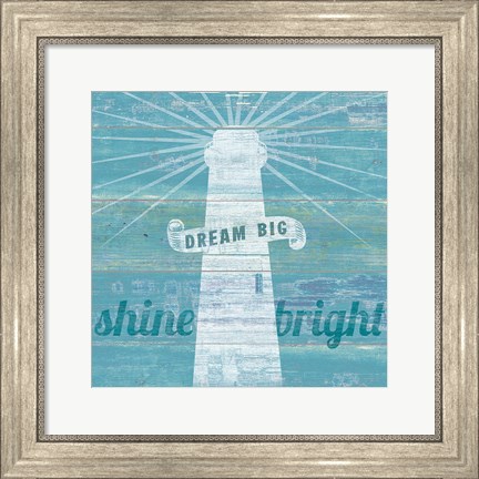Framed Drift Lighthouse Print