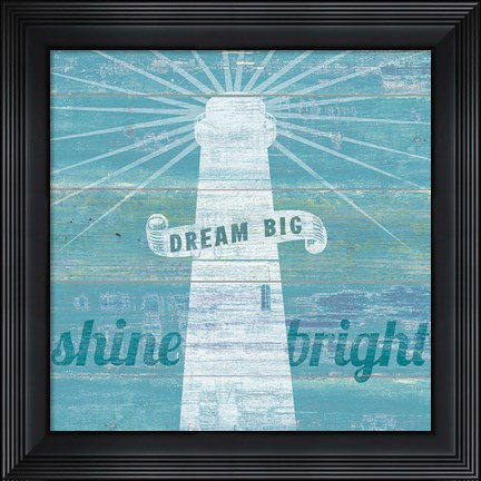 Framed Drift Lighthouse Print