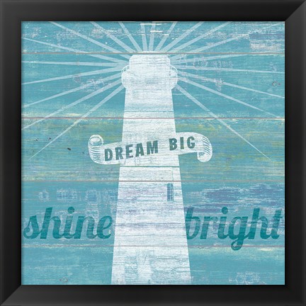 Framed Drift Lighthouse Print