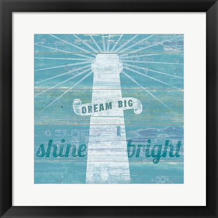 Framed Drift Lighthouse Print