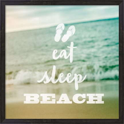 Framed Eat Sleep Beach Print
